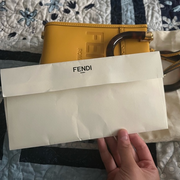 Fendi Mini Sunshine Shopper Yellow NEW - Picture 6 of 9